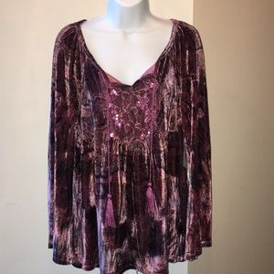 Beautiful Velvet Print Top